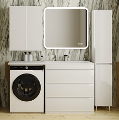 Style Line Тумба с раковиной Даллас 150 R 3 ящика под стиральную машину – фотография-14